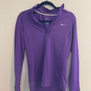 Purple Nike long sleeve quarter zip